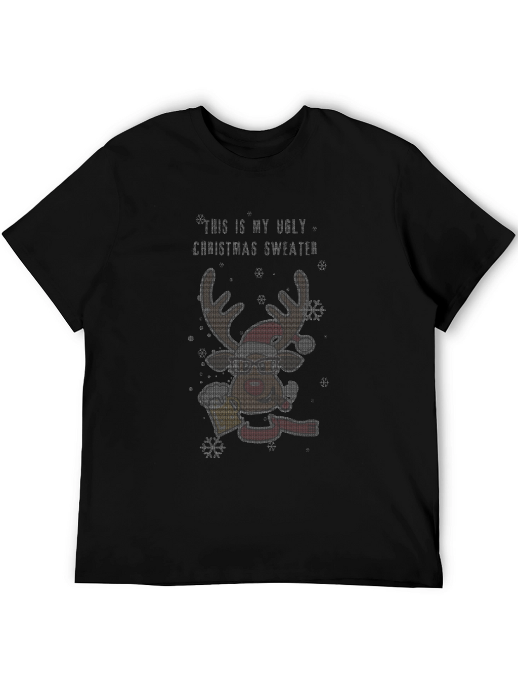 Ugly Christmas Sweater Reindeer T-Shirt