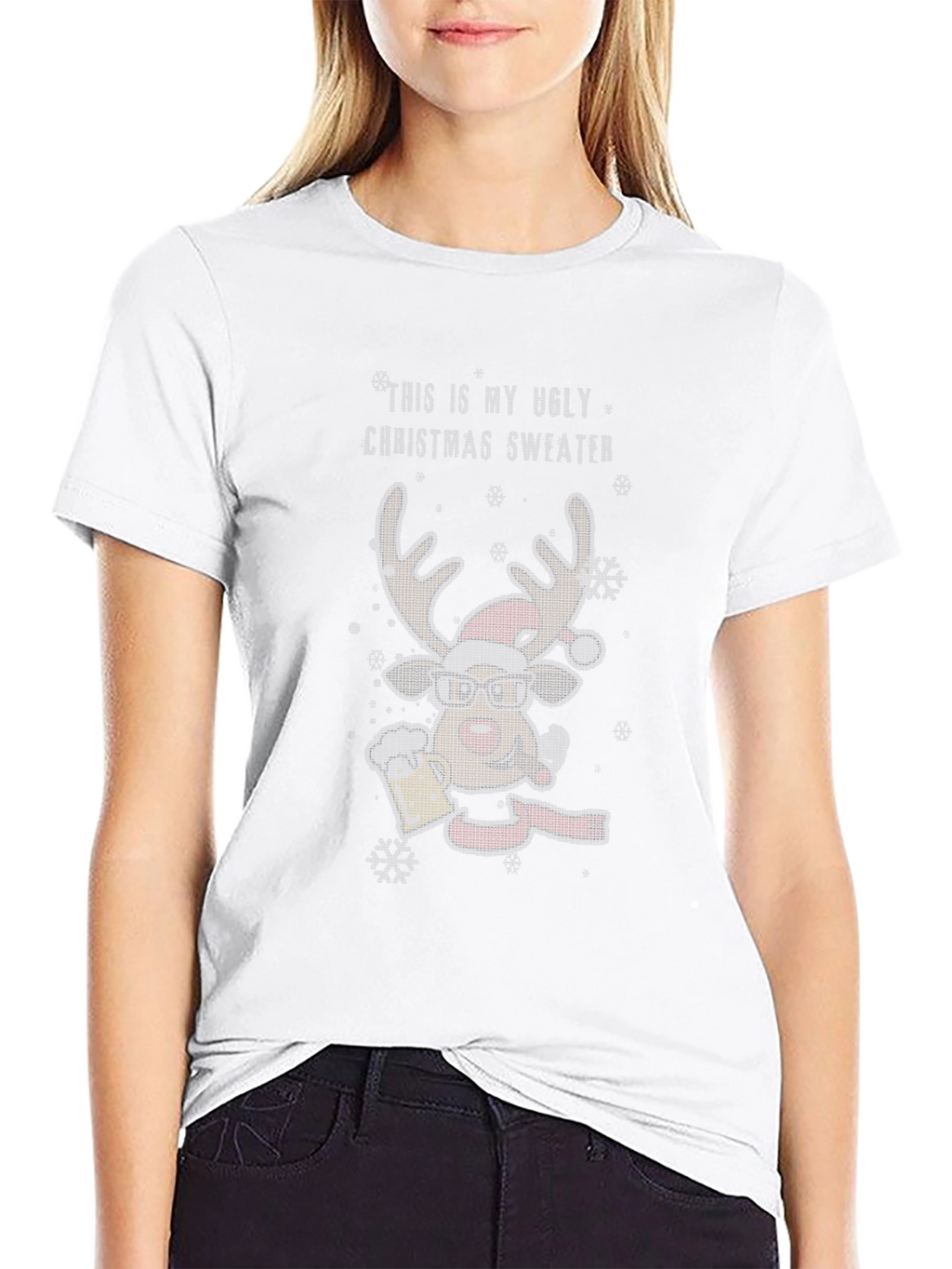 Ugly Christmas Sweater Reindeer T-Shirt