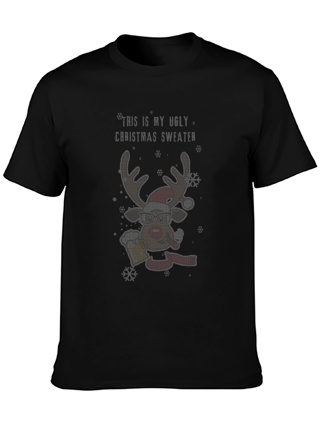 Ugly Christmas Sweater Reindeer T-Shirt