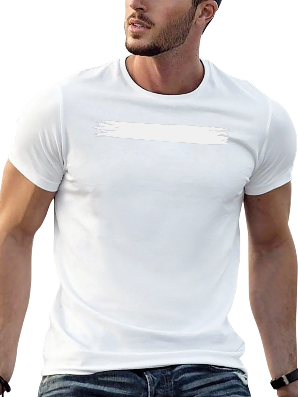 Modern Black T-Shirt with Brushstroke Design