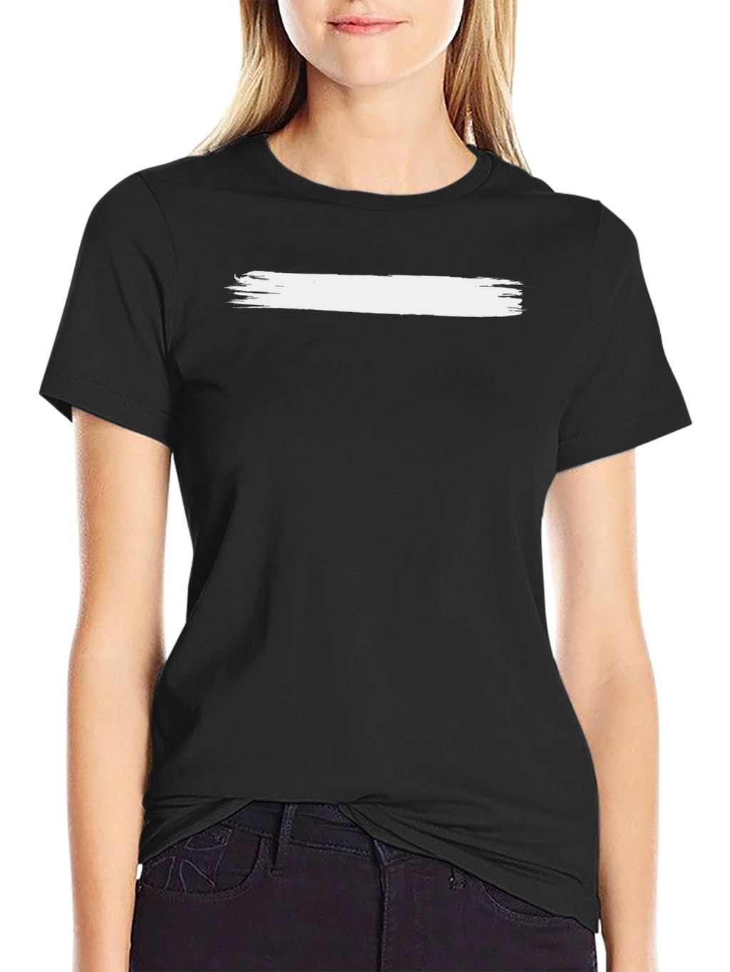 Modern Black T-Shirt with Brushstroke Design