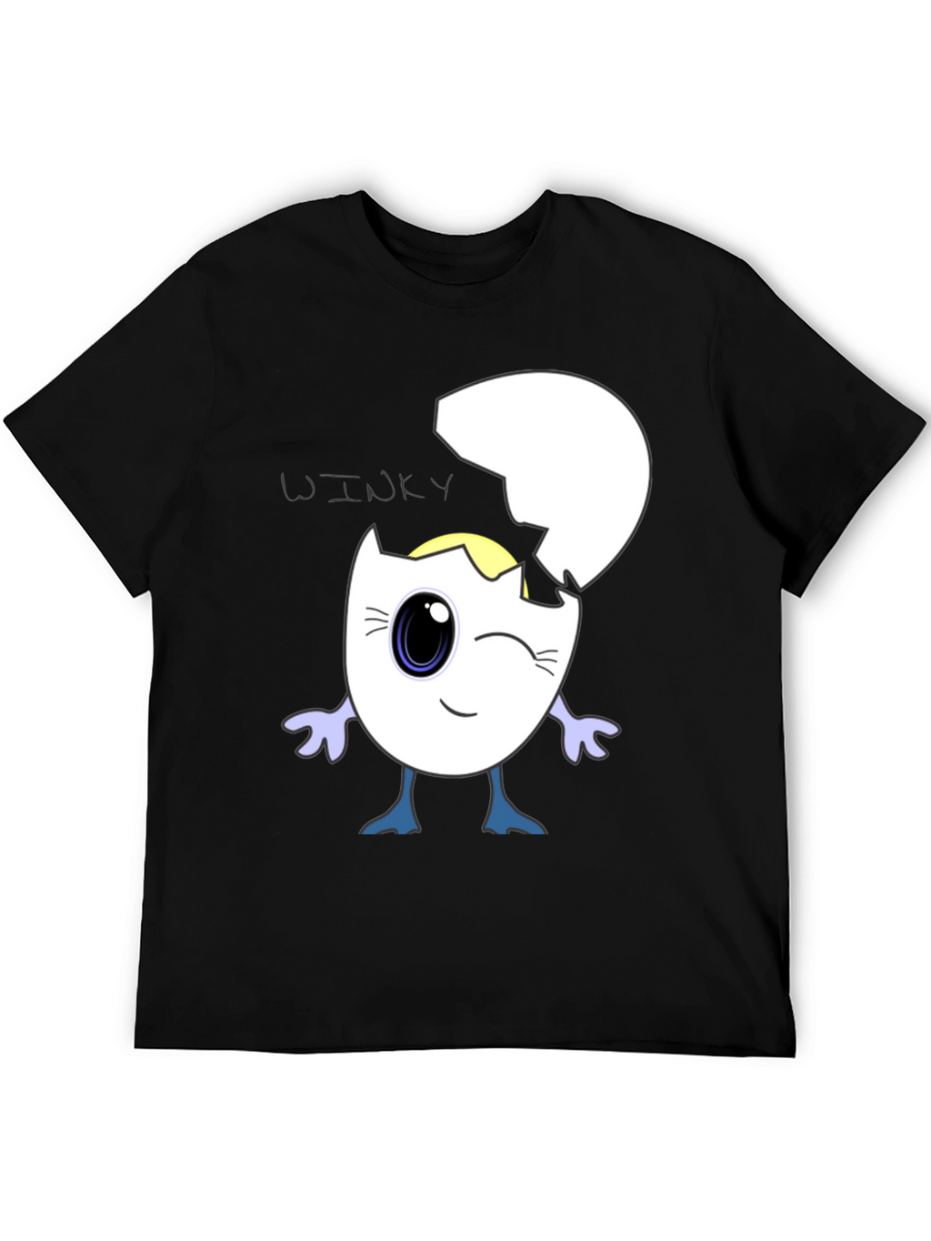 Winky Egg Graphic T-Shirt - Unique Cartoon Design