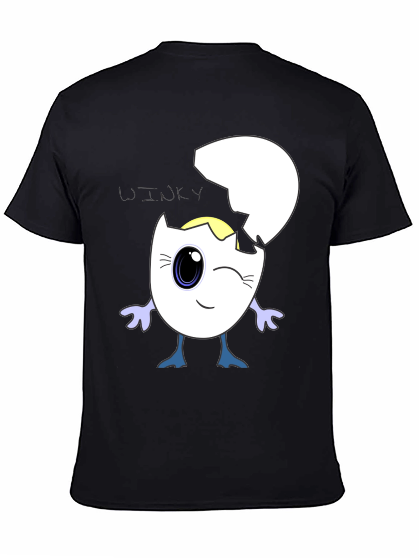 Winky Egg Graphic T-Shirt - Unique Cartoon Design