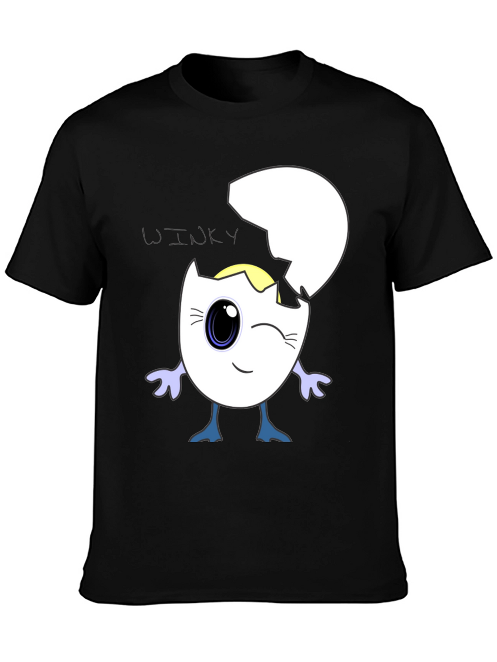 Winky Egg Graphic T-Shirt - Unique Cartoon Design
