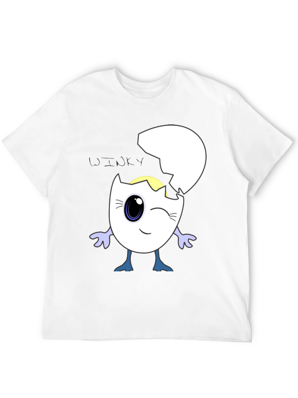 Winky Egg Graphic T-Shirt - Unique Cartoon Design