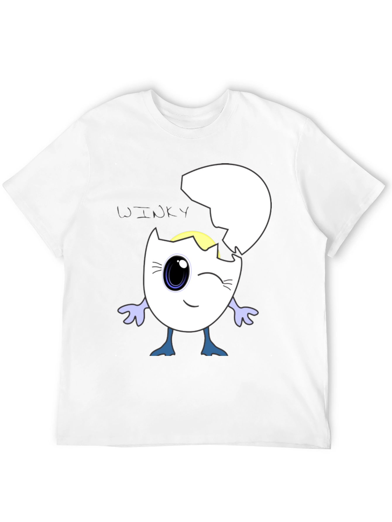 Winky Egg Graphic T-Shirt - Unique Cartoon Design