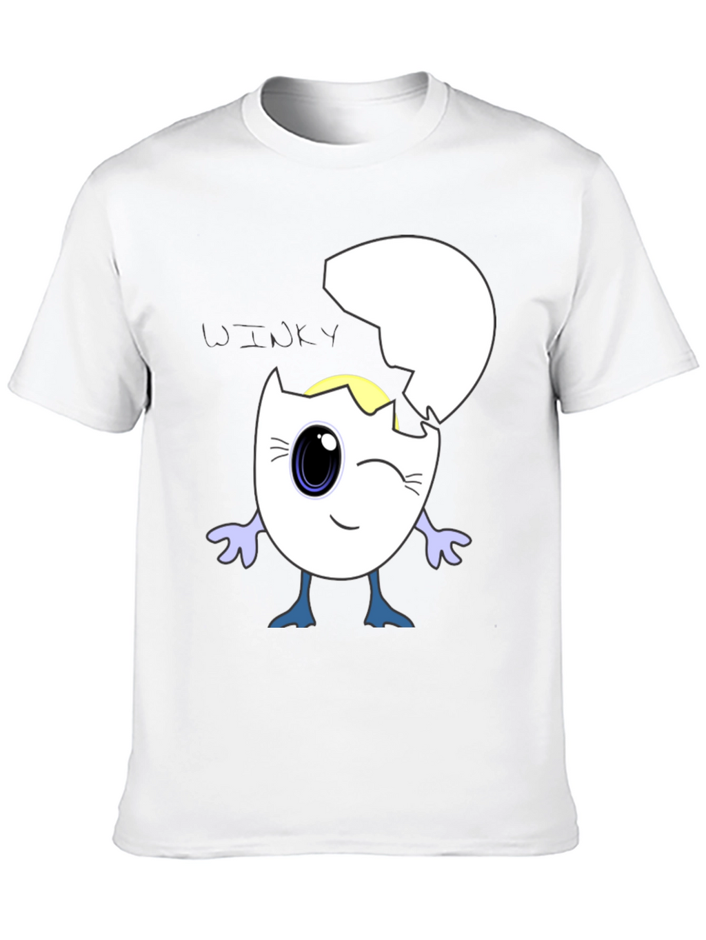 Winky Egg Graphic T-Shirt - Unique Cartoon Design