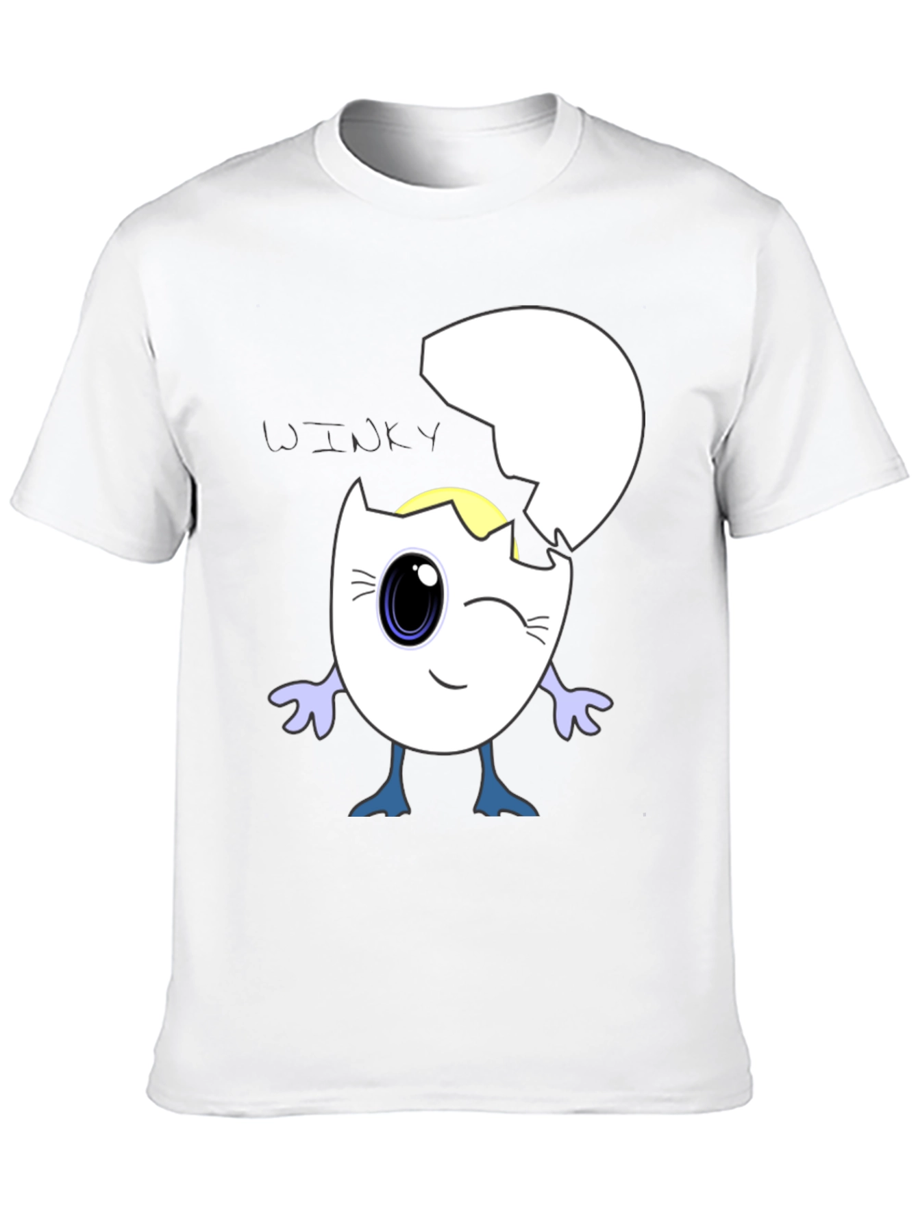 Winky Egg Graphic T-Shirt - Unique Cartoon Design