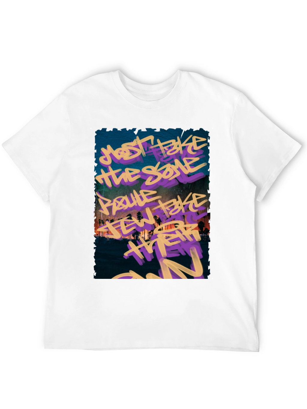 Graffiti Graphic Black Crew Neck T-Shirt
