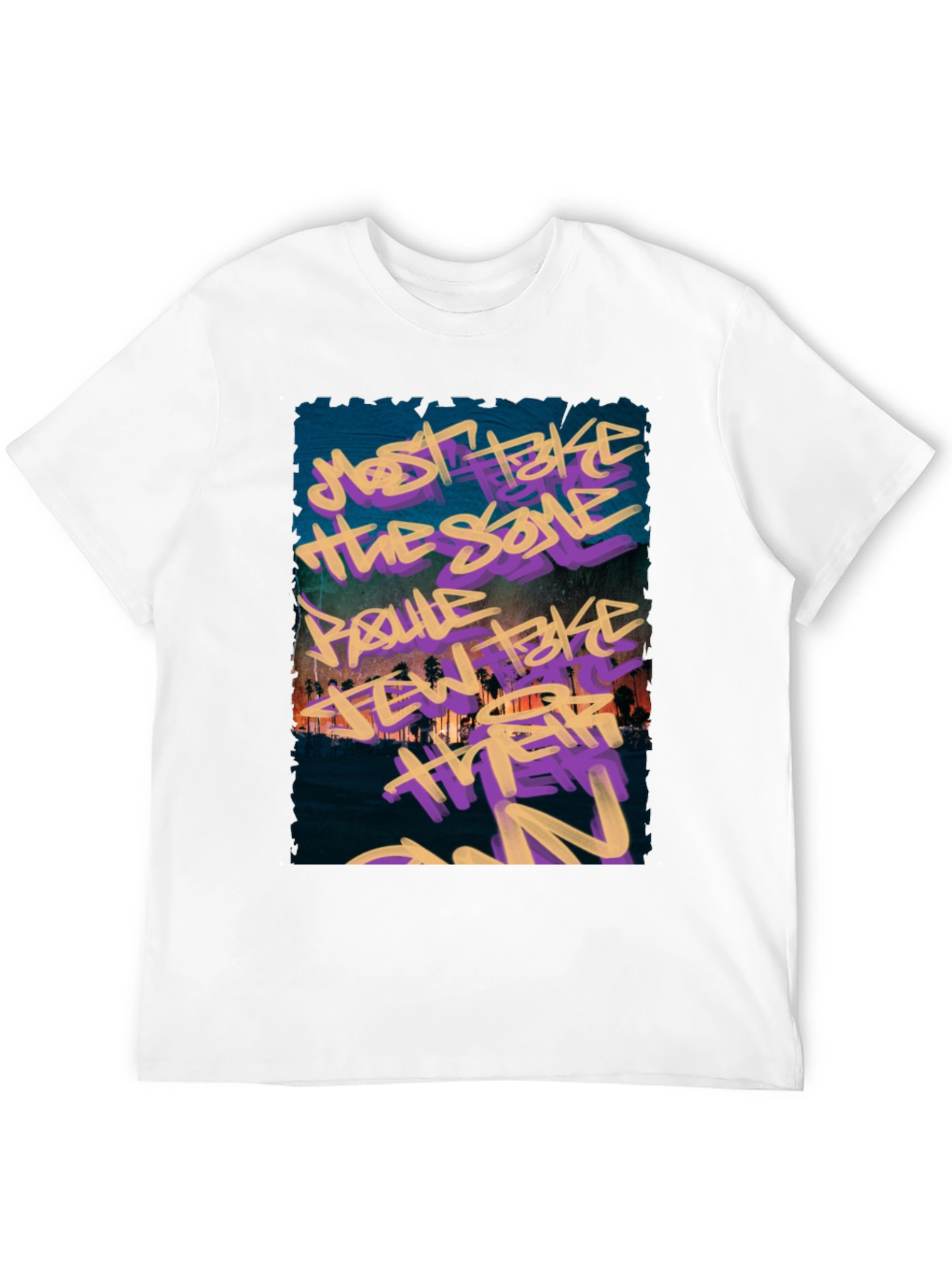 Graffiti Graphic Black Crew Neck T-Shirt