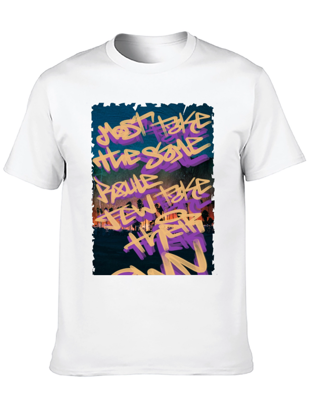 Graffiti Graphic Black Crew Neck T-Shirt