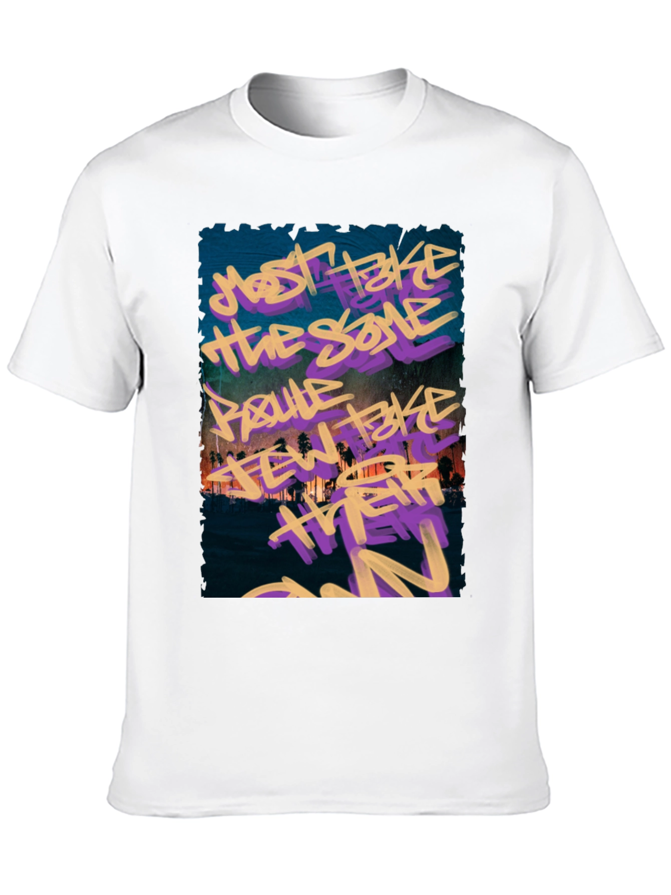 Graffiti Graphic Black Crew Neck T-Shirt