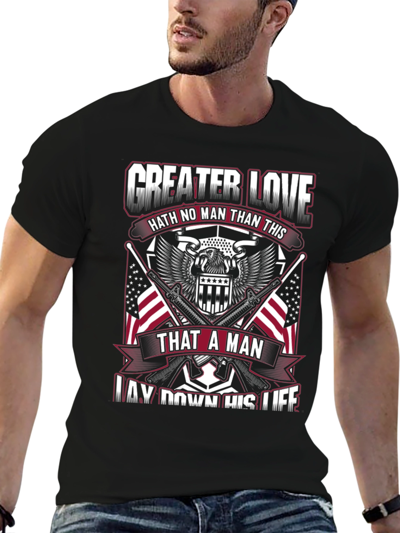 Greater Love Patriotic Graphic T-Shirt
