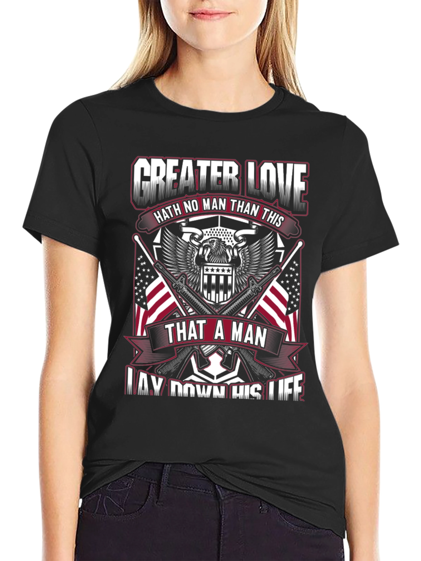 Greater Love Patriotic Graphic T-Shirt