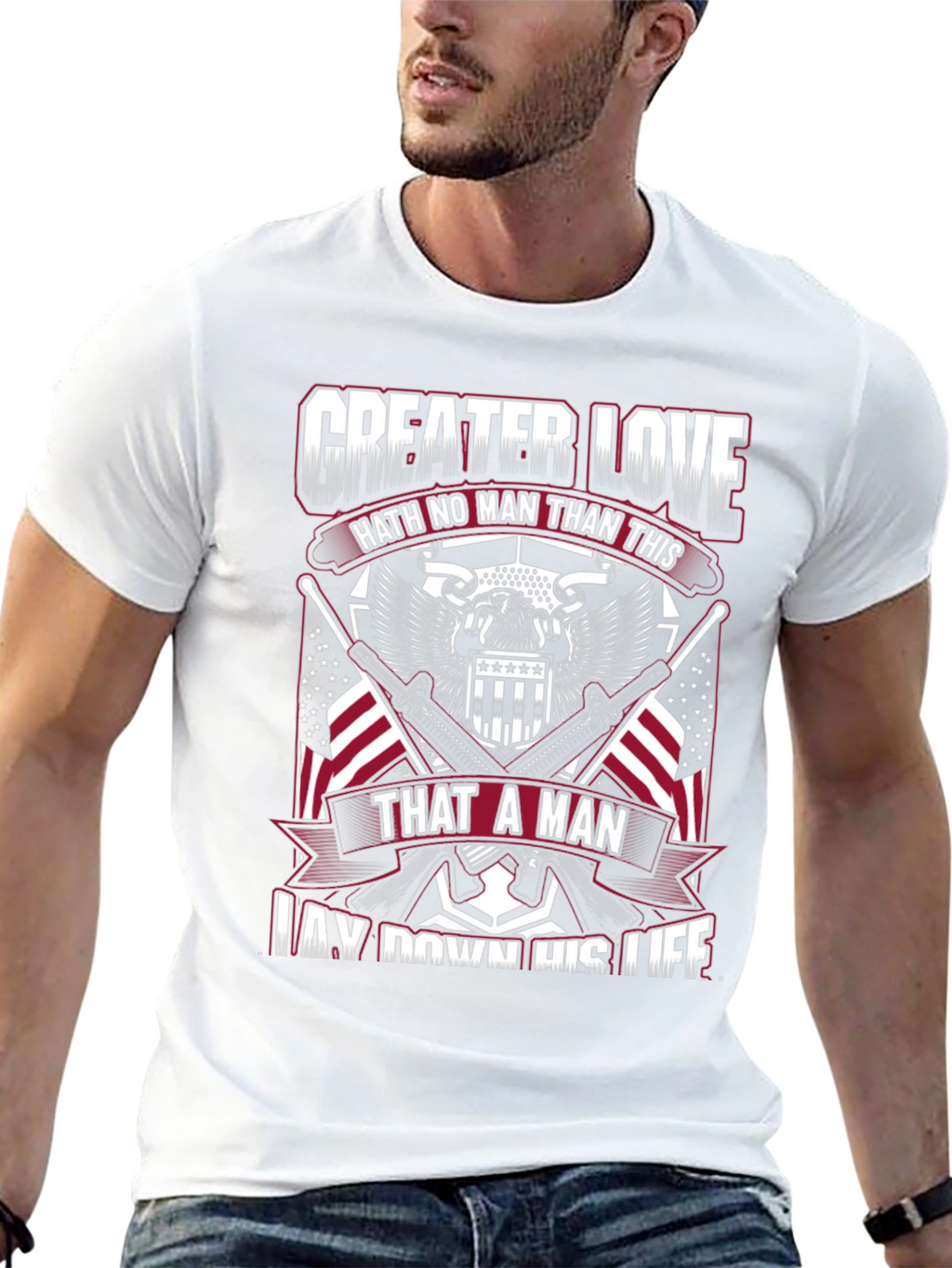 Greater Love Patriotic Graphic T-Shirt