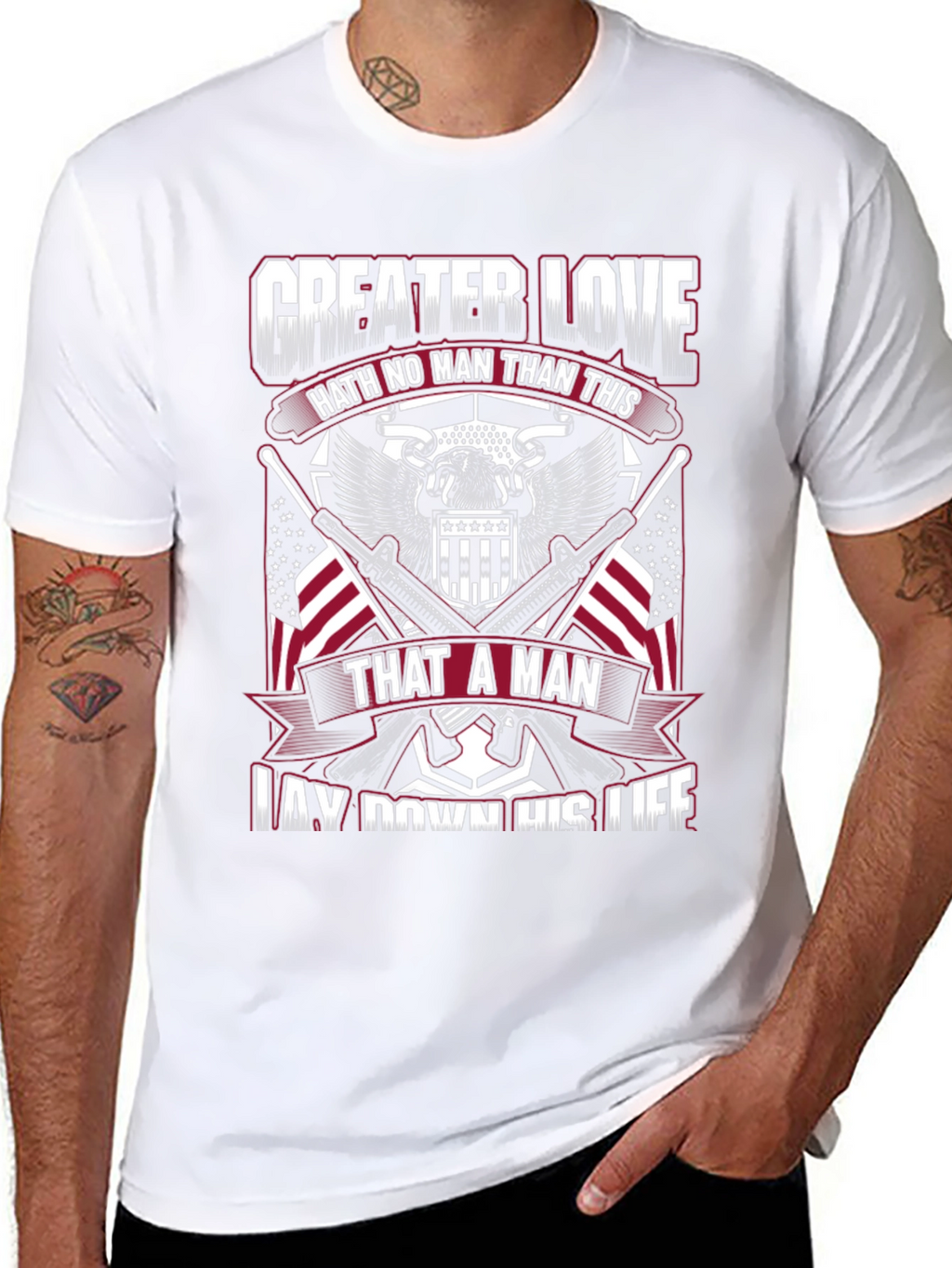 Greater Love Patriotic Graphic T-Shirt
