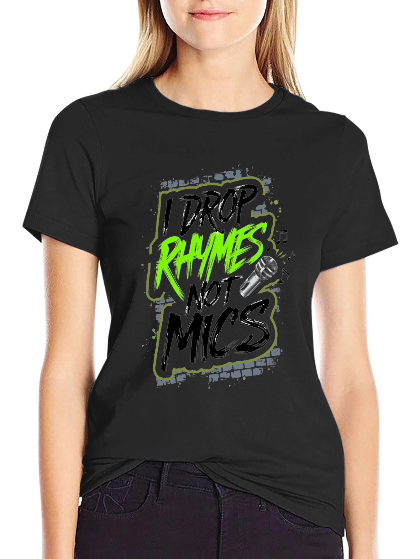Rhymes Not Mics Graphic Tee - Cool Urban Style