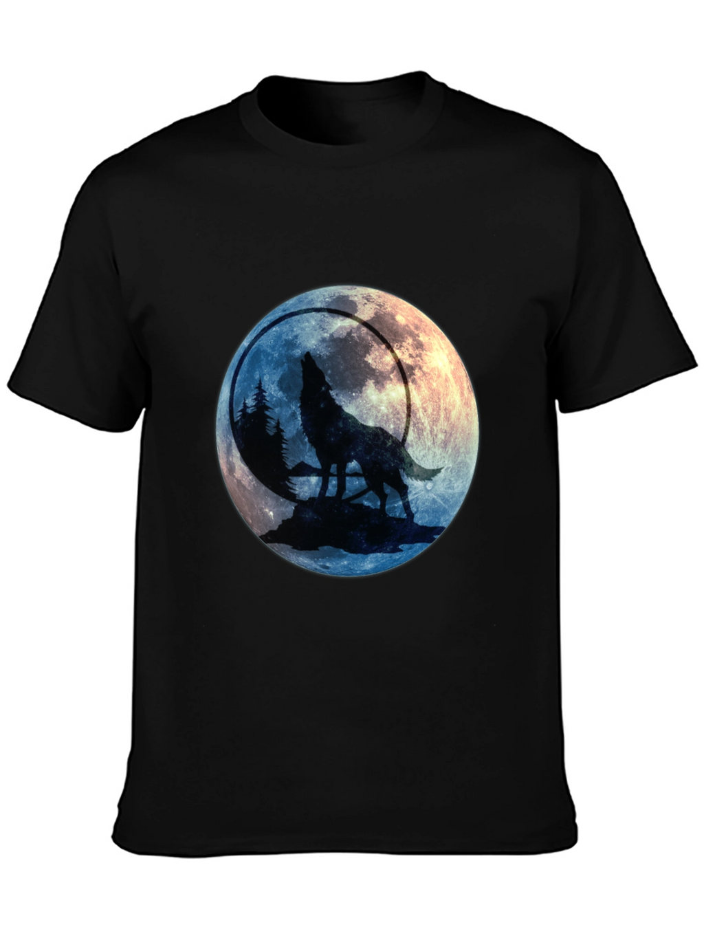 Wolf Howling at Moon Graphic Tee