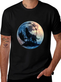 Wolf Howling at Moon Graphic Tee
