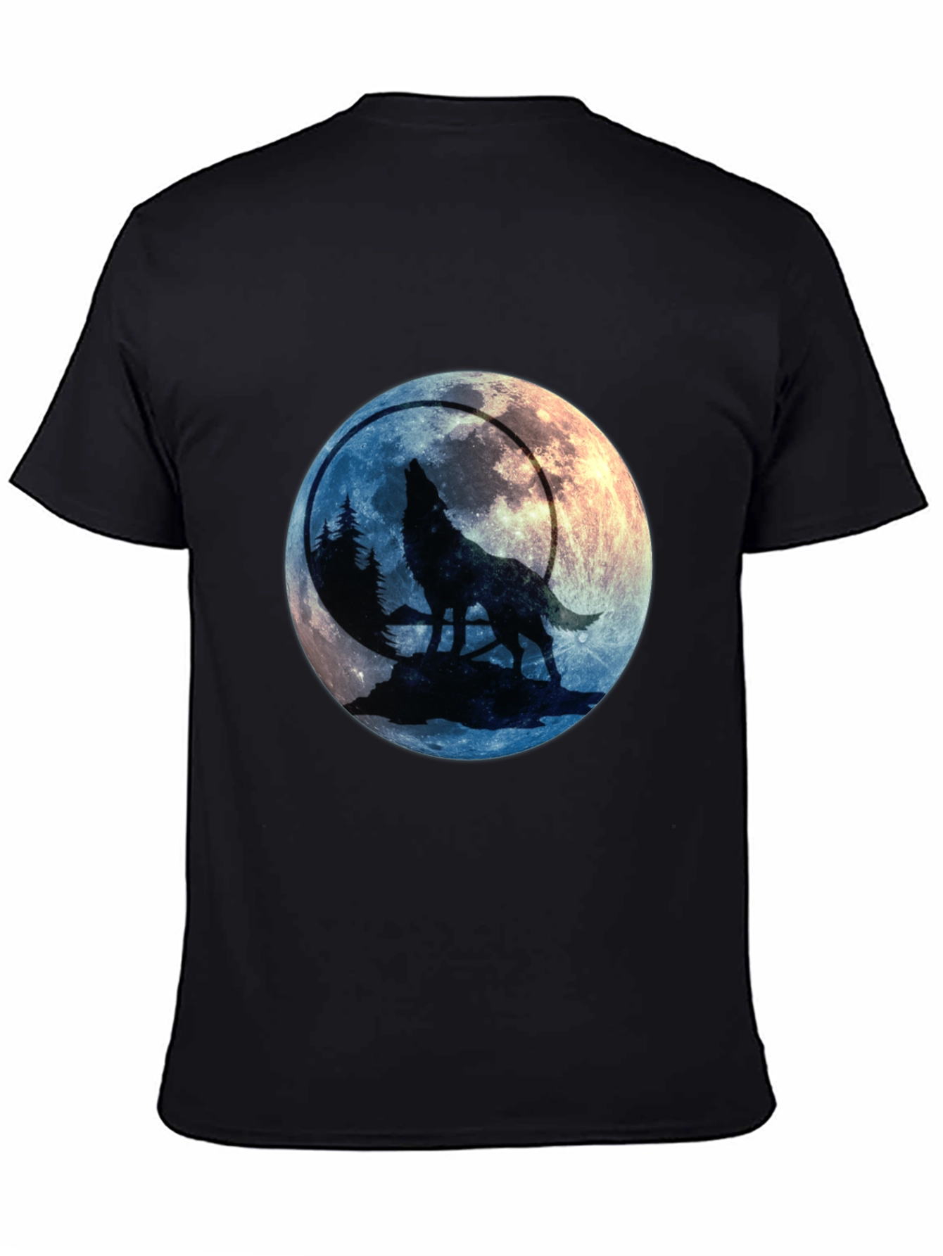 Wolf Howling at Moon Graphic Tee