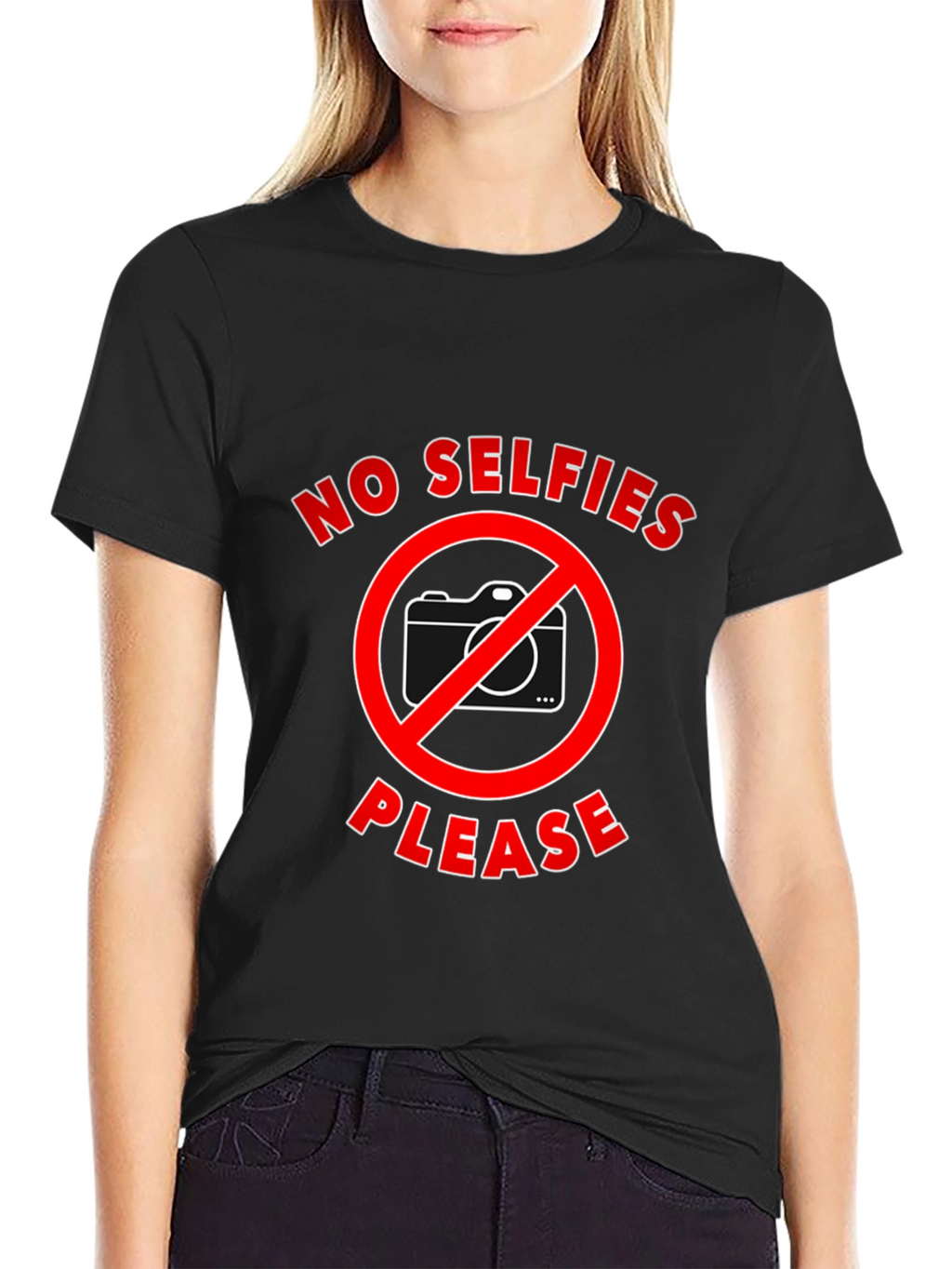 No Selfies Please T-Shirt - Funny Graphic Tee