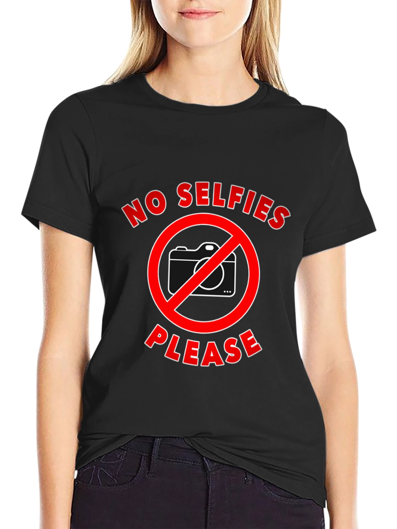 No Selfies Please T-Shirt - Funny Graphic Tee