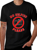 No Selfies Please T-Shirt - Funny Graphic Tee