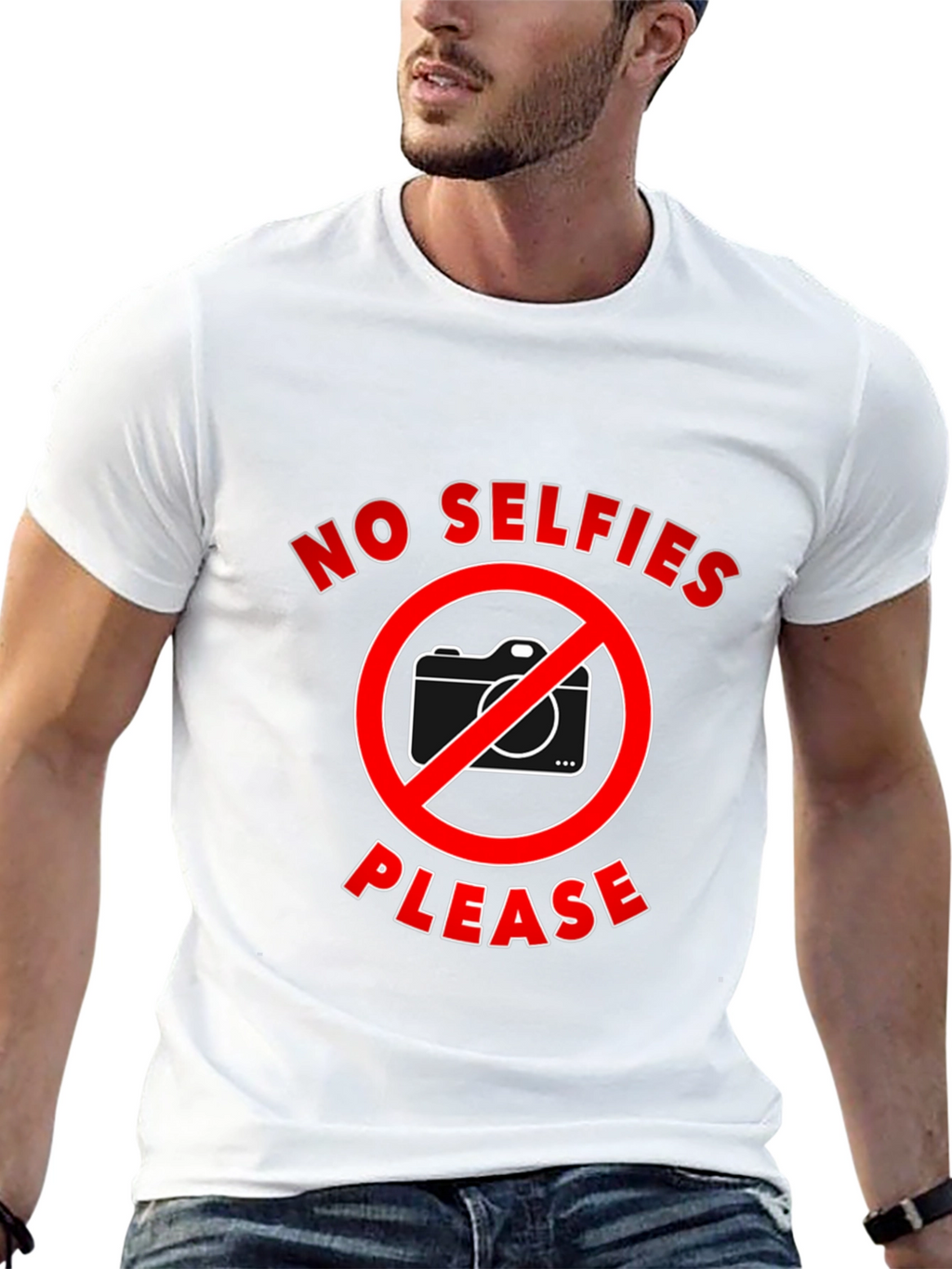 No Selfies Please T-Shirt - Funny Graphic Tee
