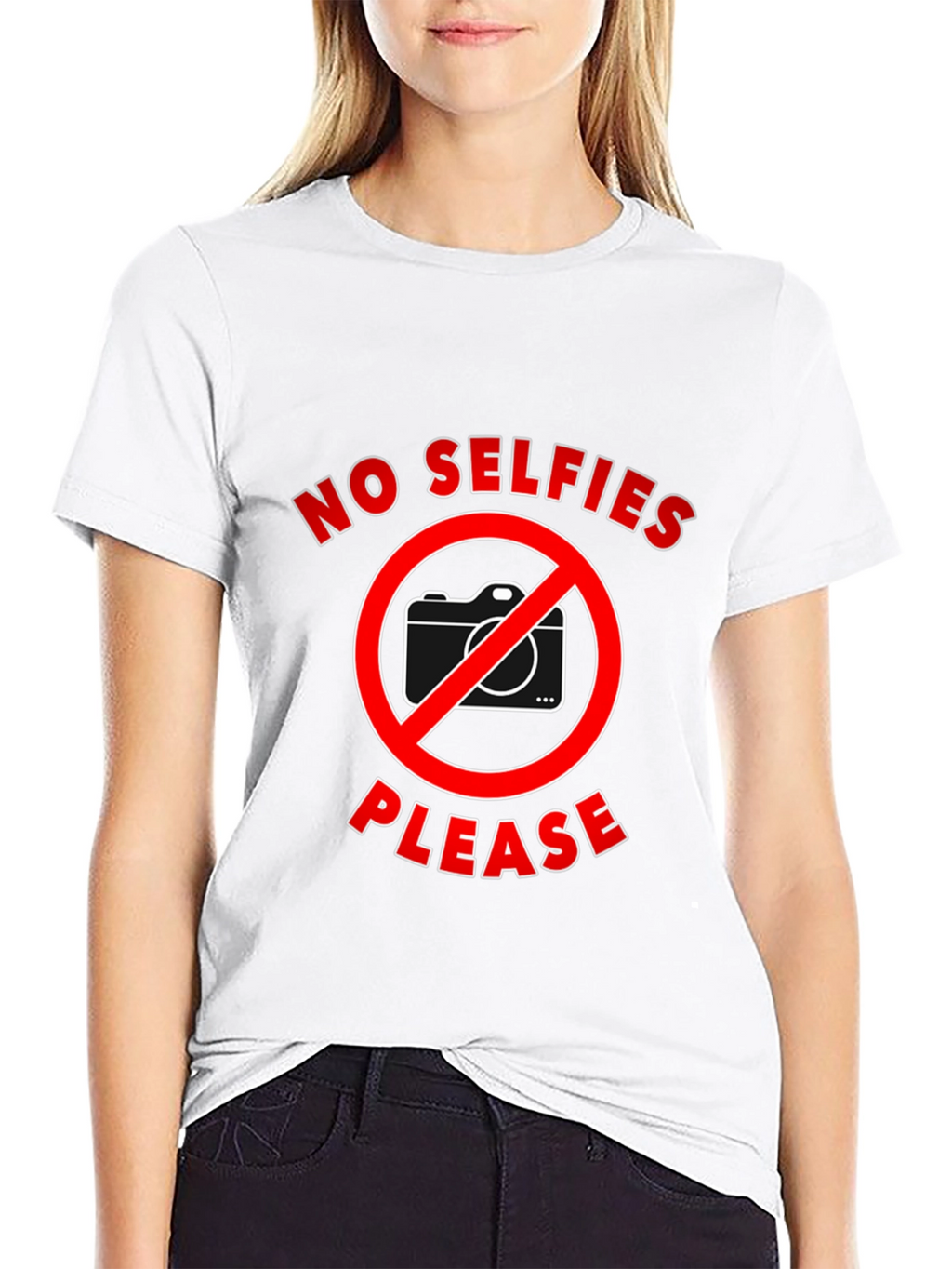 No Selfies Please T-Shirt - Funny Graphic Tee