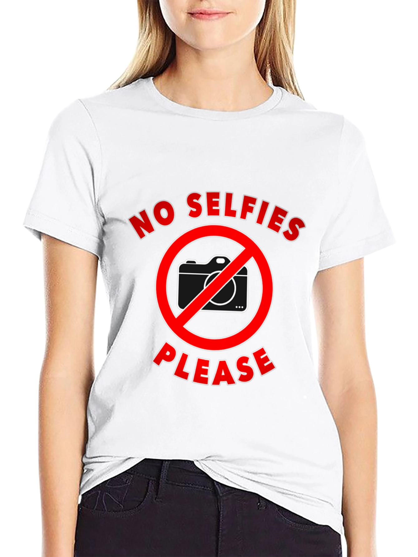 No Selfies Please T-Shirt - Funny Graphic Tee