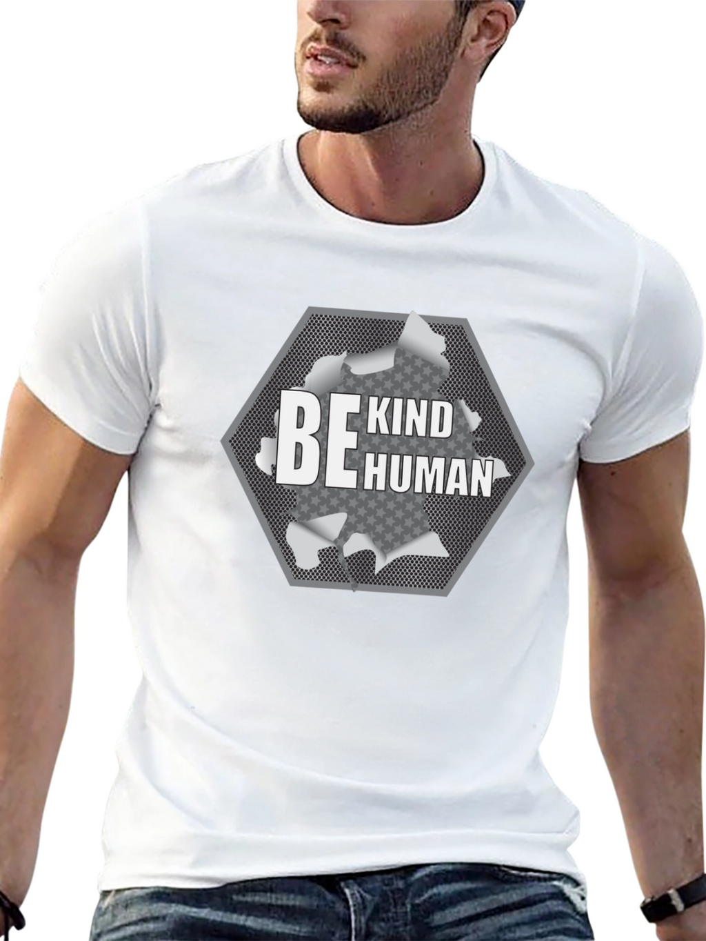Be Kind Human Graphic T-Shirt - Black