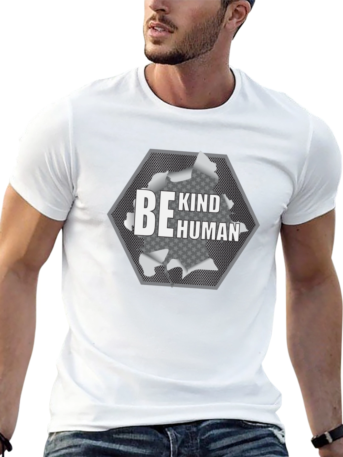 Be Kind Human Graphic T-Shirt - Black