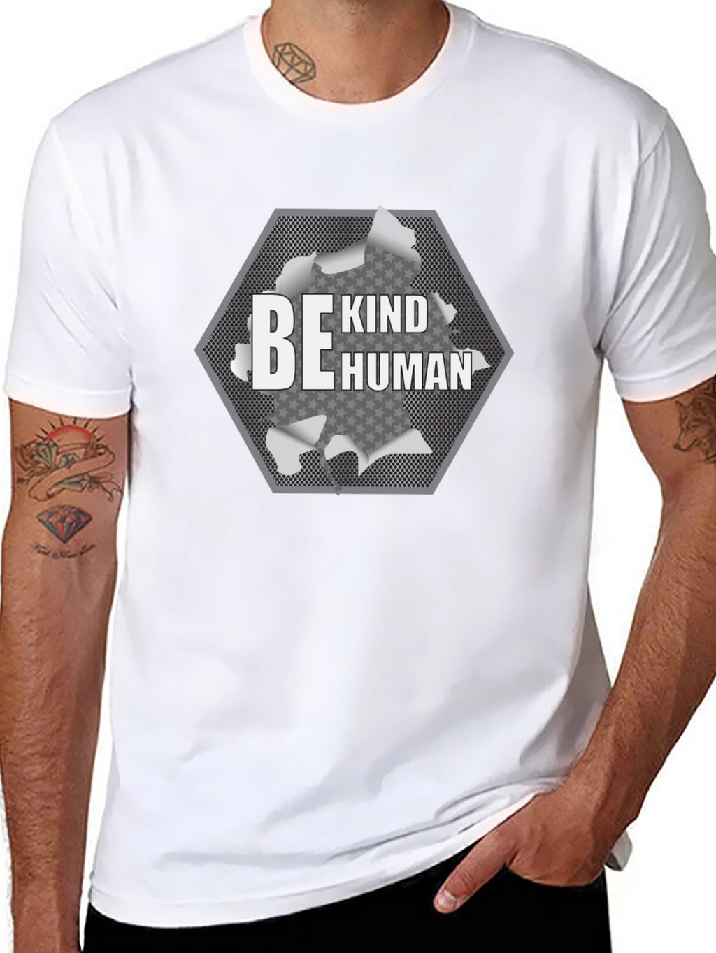 Be Kind Human Graphic T-Shirt - Black