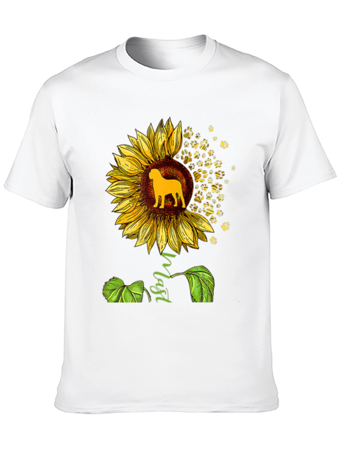 Sunflower Dog Lover Black T-Shirt