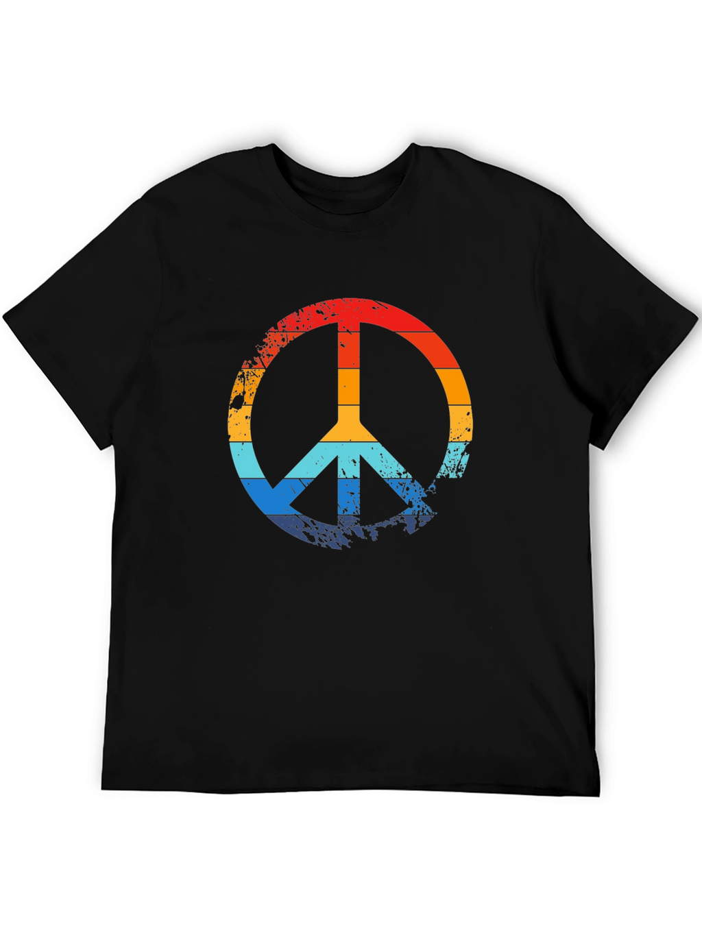 Retro Peace Sign Black Graphic T-Shirt