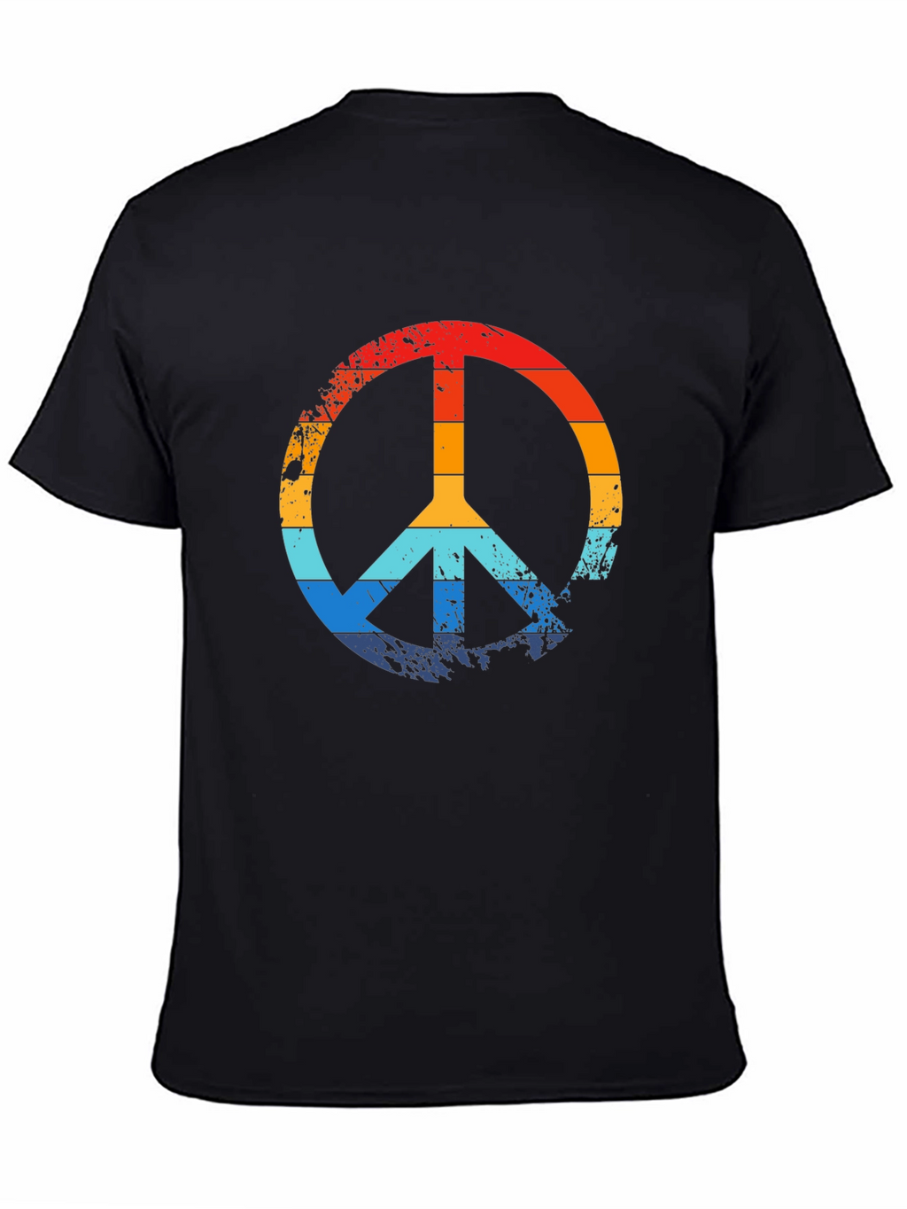 Retro Peace Sign Black Graphic T-Shirt