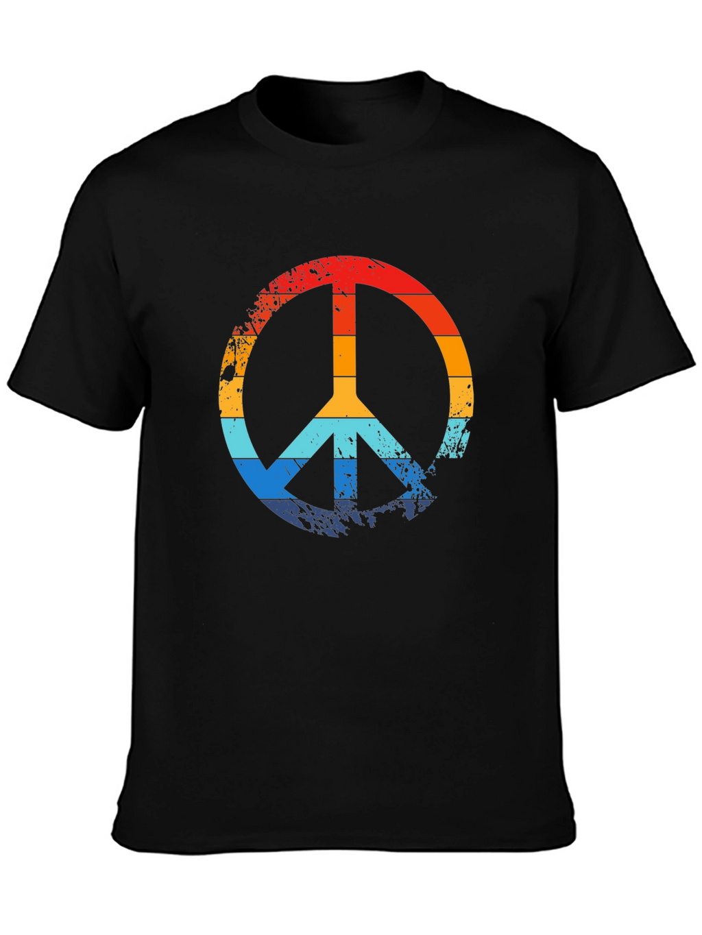 Retro Peace Sign Black Graphic T-Shirt