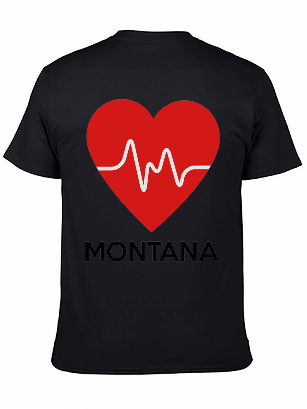 Montana Heartbeat T-Shirt - Black Graphic Tee