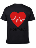 Montana Heartbeat T-Shirt - Black Graphic Tee