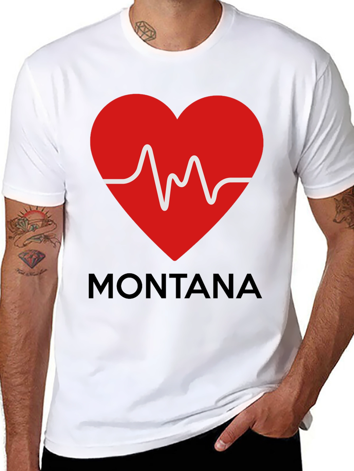 Montana Heartbeat T-Shirt - Black Graphic Tee