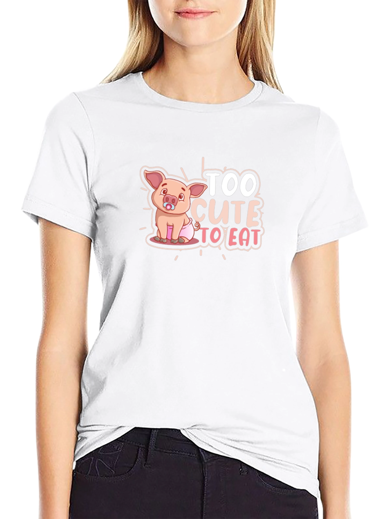 Cute Piglet Graphic Tee - Too Cute to Eat!
