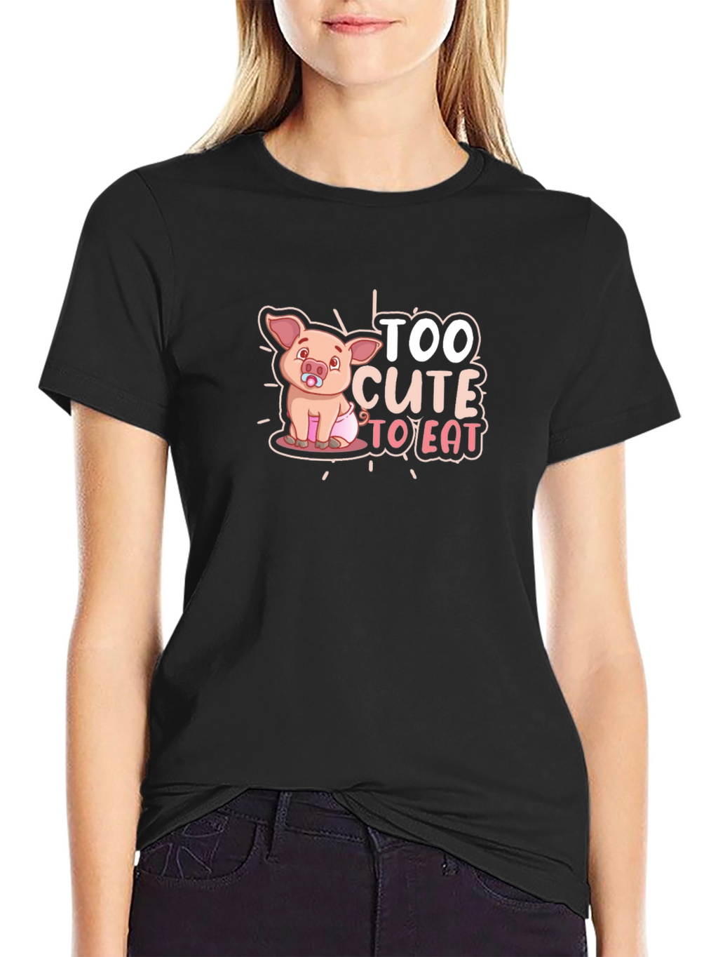 Cute Piglet Graphic Tee - Too Cute to Eat!