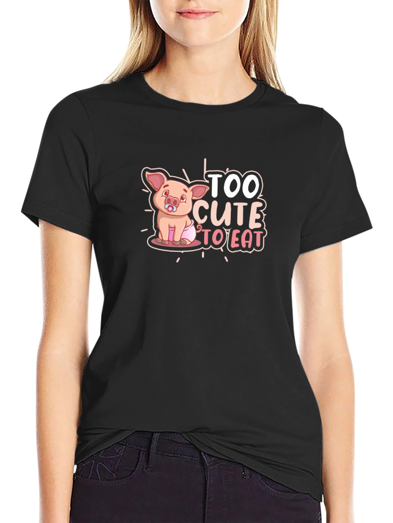 Cute Piglet Graphic Tee - Too Cute to Eat!