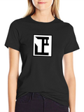Modern Geometric Logo Black T-Shirt - Premium Comfort