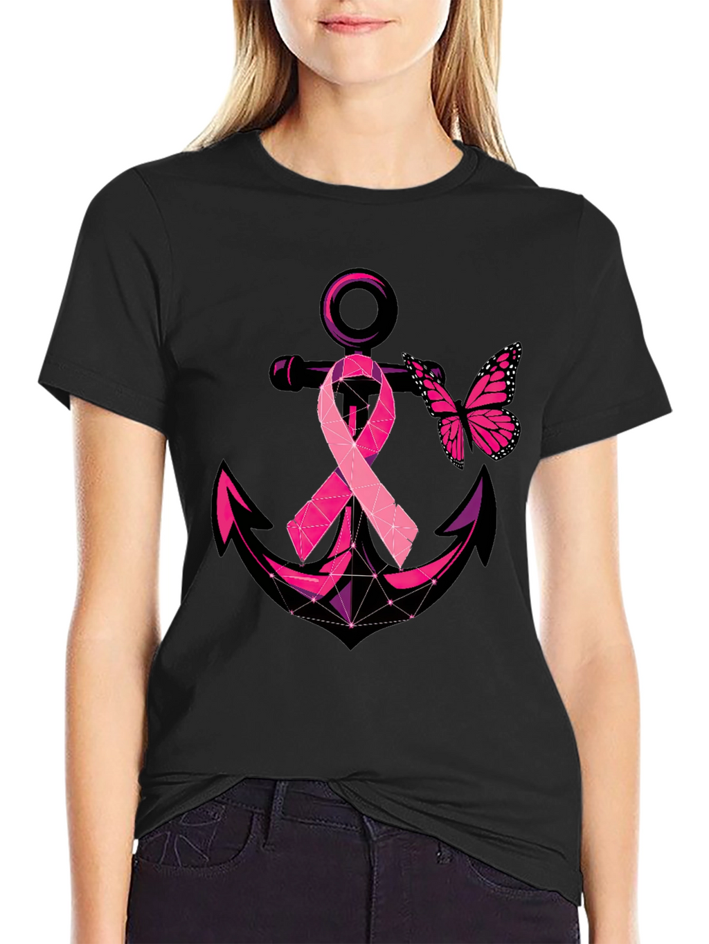 Breast Cancer Anchor Butterfly T-Shirt
