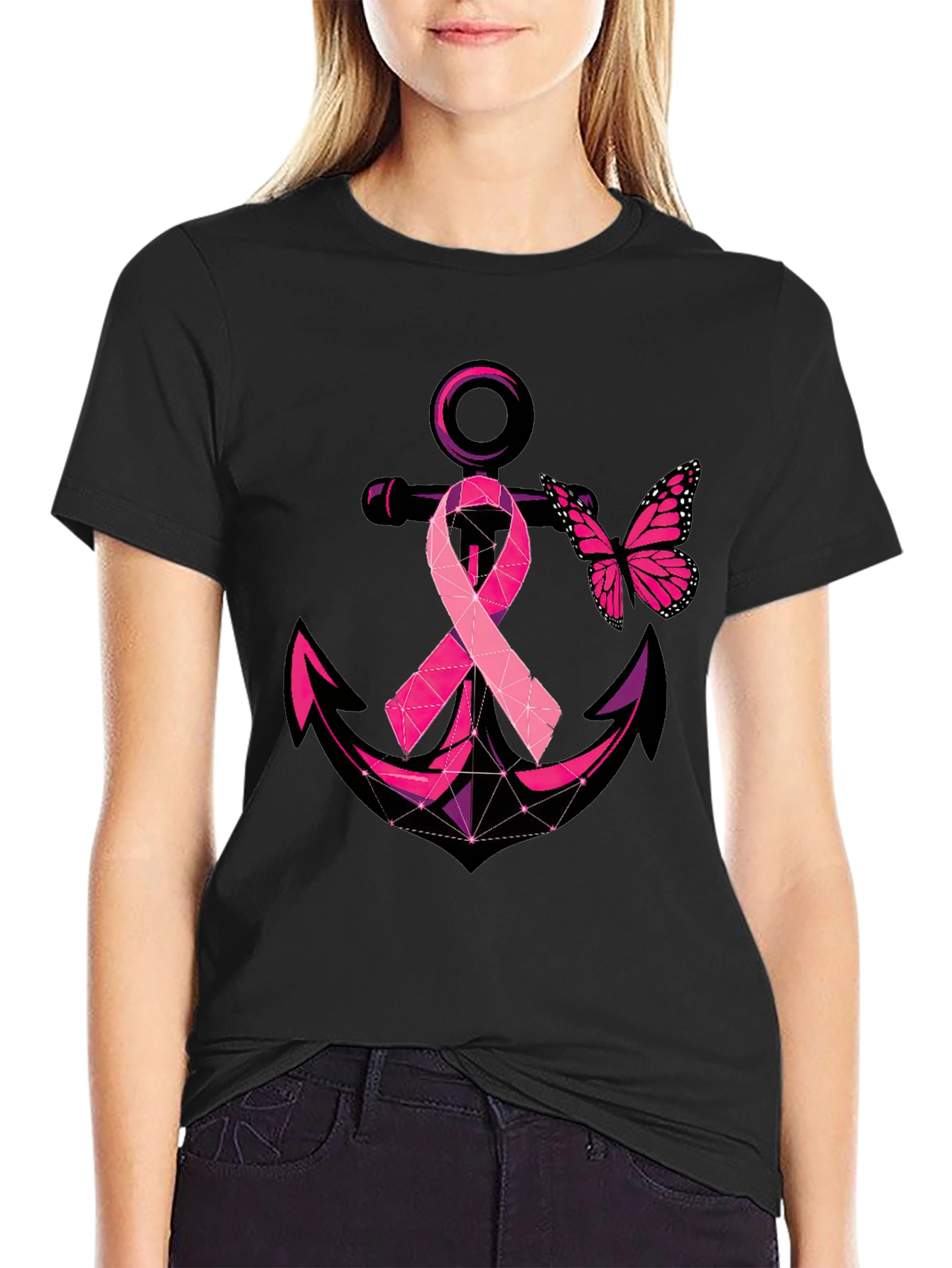 Breast Cancer Anchor Butterfly T-Shirt