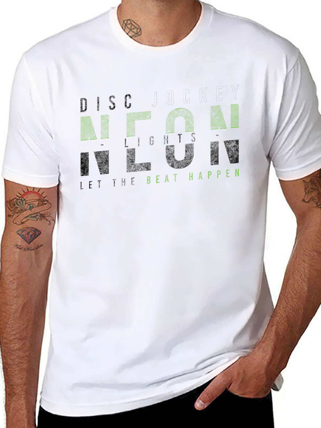 Neon Lights Black Graphic Tee