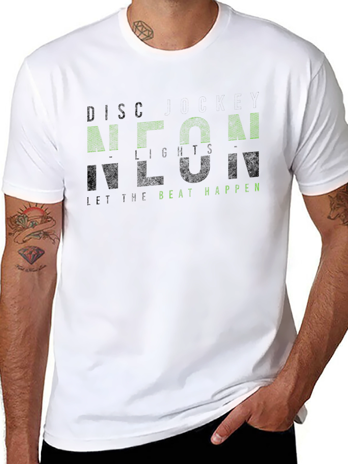 Neon Lights Black Graphic Tee