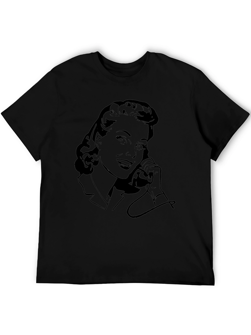 Retro Woman on Phone Graphic T-Shirt - Classic Style