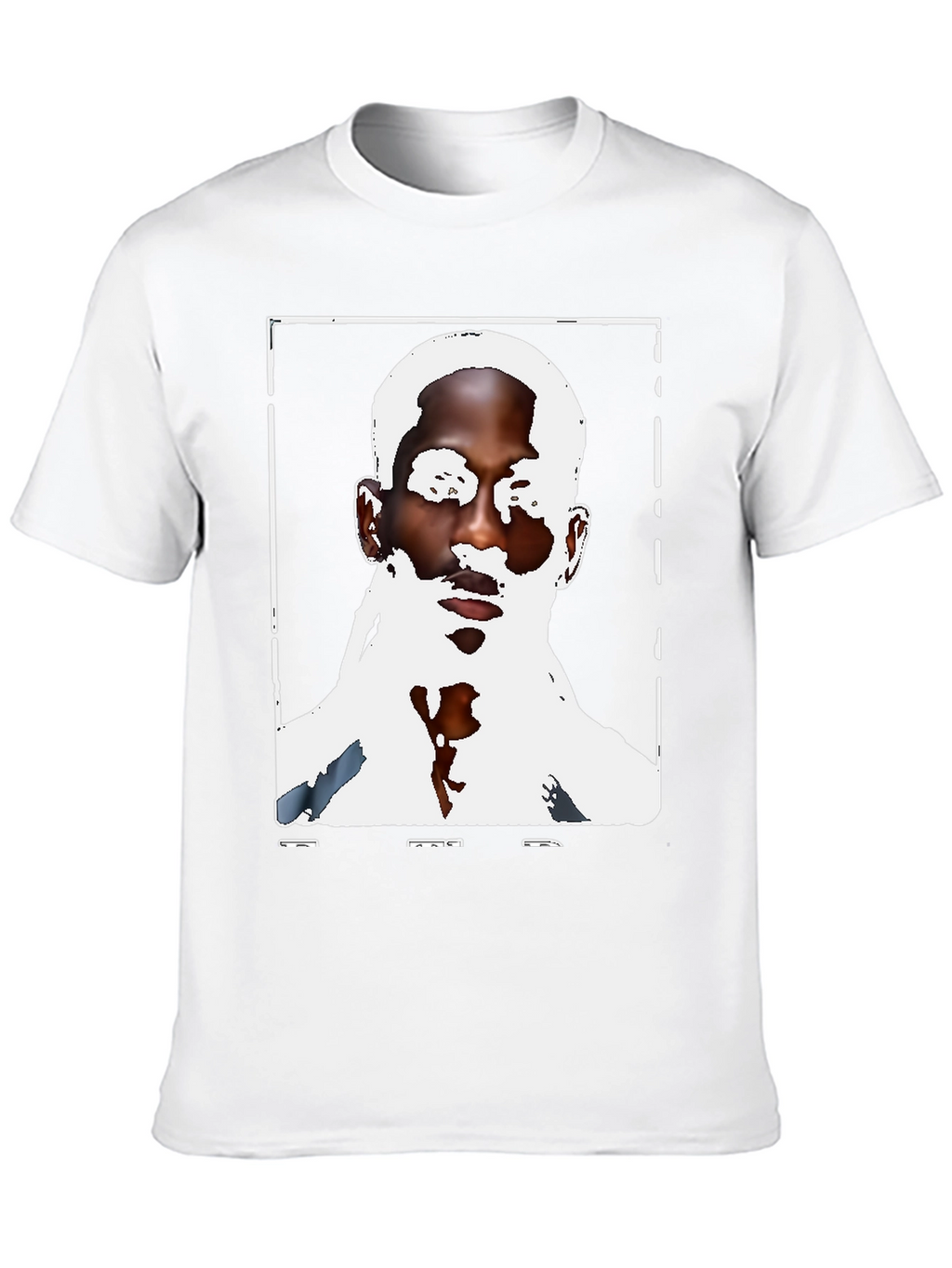 Black Graphic Tee - Mans Face Print